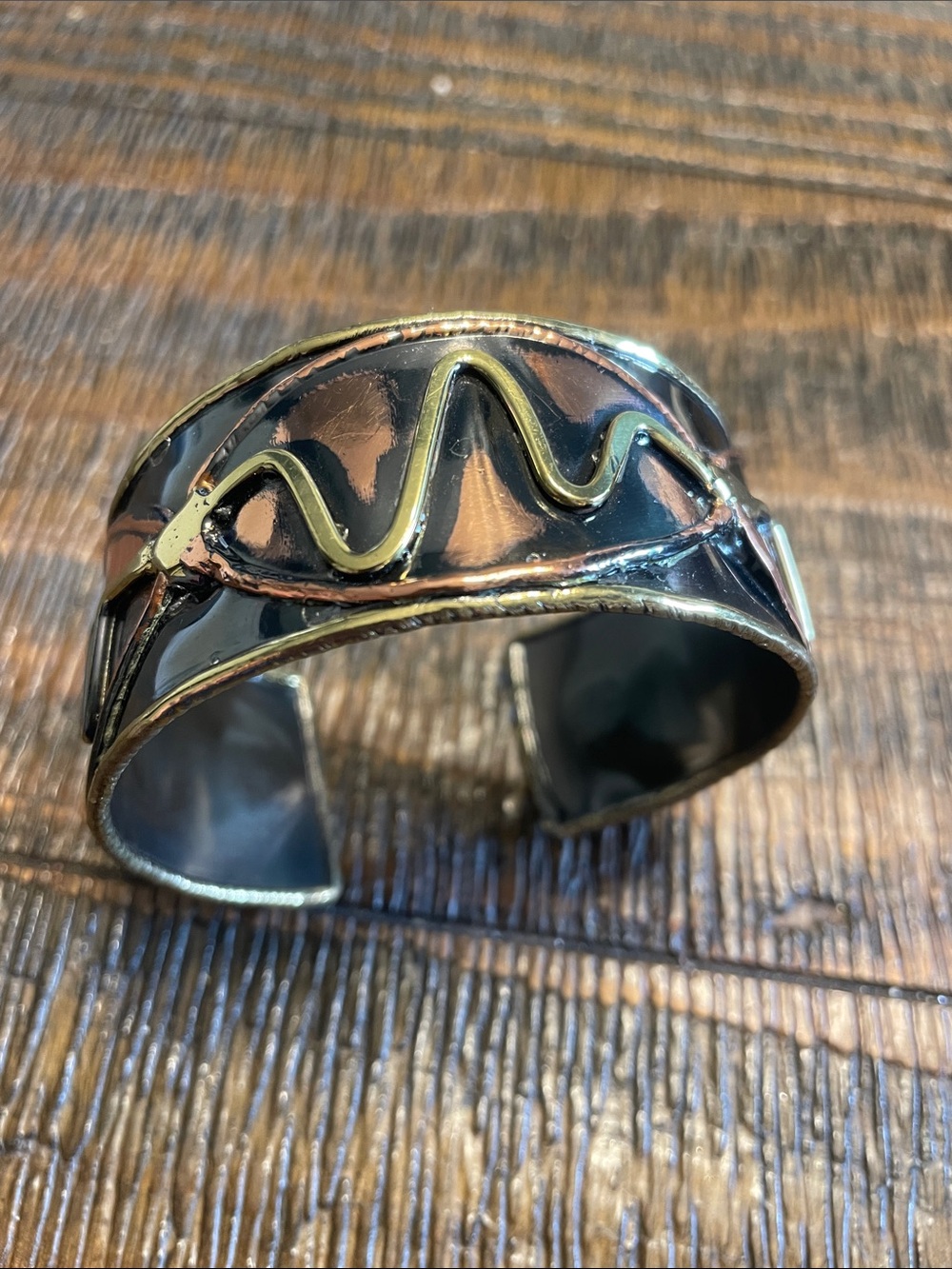 Creative Copper And Brass Cuff.  Artist Renee Taylor.